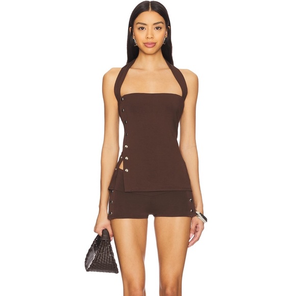 Brown Halter Neck Women's Top - Picture 1 of 4